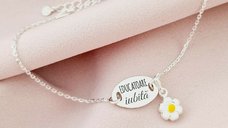 Bratara cu charm la alegere - Educatoare iubita - Pandantiv oval cu lantisor - Argint 925