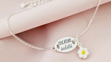 Bratara cu charm la alegere - Educatoare iubita - Pandantiv oval cu lantisor - Argint 925