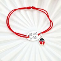 Bratara cu charm la alegere - Educatoare iubita - Pandantiv oval cu snur reglabil - Argint 925 - 1