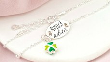 Bratara cu charm la alegere - Femeie iubita - Pandantiv oval cu lantisor - Argint 925