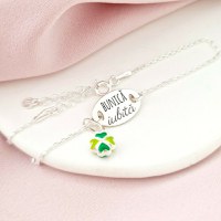 Bratara cu charm la alegere - Femeie iubita - Pandantiv oval cu lantisor - Argint 925 - 1