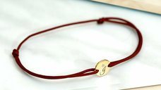 Bratara cu Diamant Natural - Model Banut - Aur 14K Galben/Roz/Alb si Snur Reglabil