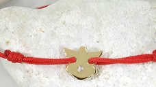 Bratara cu Diamant natural - Model Inger stilizat - Aur Galben/Roz/Alb 14K si snur reglabil