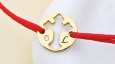 Bratara din Argint 925 cu Aur Galben 18K si Diamant Natural