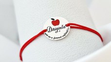 Bratara diriginta care ne-a format sufletele - Argint 925 si email rosu- Snur reglabil