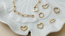 Bratara ELM-Bold BIG PAPERCLIP din Argint placat cu Aur Galben 18K