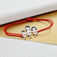Bratara Familie - 3 Membri - pandant Argint 925 - snur reglabil - 1