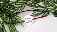 Bratara festiva - Mesaje de Bucurie - Banut gravat - Argint 925 - Snur reglabil