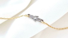 Bratara Fior al Copilariei - Model Baiat cu Diamant natural - Argint 925 & Argint placat cu Aur Galben 18K