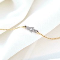 Bratara Fior al Copilariei - Model Baiat cu Diamant natural - Argint 925 & Argint placat cu Aur Galben 18K - 1