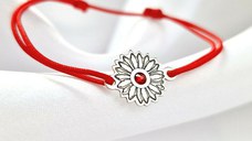 Bratara Floare cu multe petale - Argint 925 - cristal Swarovski - snur reglabil