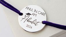 Bratara Graduation - Am absolvit - Banut 15 mm cu snur ajustabil - Argint 925