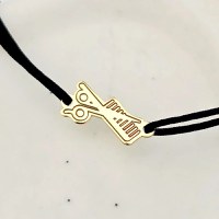 Bratara Hairstylist - Argint 925 placat cu Aur Galben 18K, snur reglabil - 1