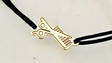 Bratara Hairstylist - Argint 925 placat cu Aur Galben 18K, snur reglabil