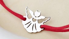 Bratara - Ingerasul meu - Aur Alb 14K - snur reglabil