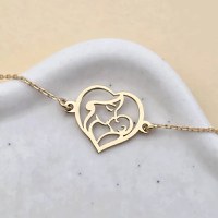 Brățară Inimă Mama și Bebe – Legătura Eternă - Argint 925 placat cu Aur Galben 18K - 1