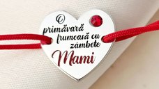 Bratara Inima - Primavara in fiecare zi pentru mama - Argint 925 cu cristal Swarovski - Snur ajustabil, disponibile in multiple culori