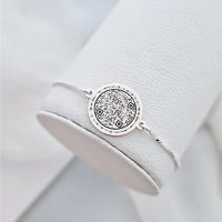 Bratara Iubire transmisa - Banut 16 mm cu amprenta vocala si Qr Code - Argint 925 - Lant glisant - 1