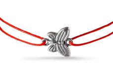 Bratara Kabbalah cu Fluture - Snur Rezistent Rosu
