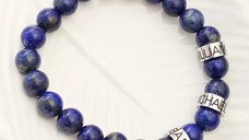 Bratara Lapis Lazuli - 3 Cilindri personalizați - Otel Inoxidabil 316L