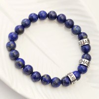 Bratara Lapis Lazuli - 3 Cilindri personalizați - Otel Inoxidabil 316L - 1