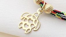 Bratara Magnetica cu Charm Testoasa - Argint placat cu Aur Galben 18K