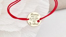 Bratara Mama, merita totul - Argint 925 placat cu Aur Galben 18K cu Cristal Swarovski - Snur reglabil, diverse culori