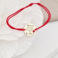 Bratara Mama, merita totul - Argint 925 placat cu Aur Galben 18K cu Cristal Swarovski - Snur reglabil, diverse culori - 1