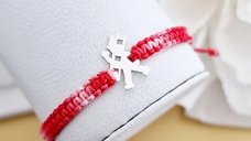 Bratara Martisor - Simbol cosar din Argint 925 - Snur impletit rosu&alb