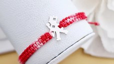 Bratara Martisor - Simbol cosar din Argint 925 - Snur impletit rosu&alb