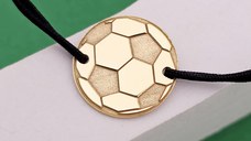 Bratara Minge Fotbal - Argint 925 placat cu Aur Galben 18K, snur reglabil