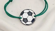 Bratara Minge Fotbal - Argint 925, snur reglabil