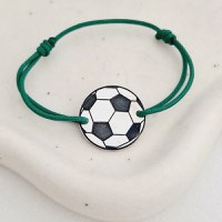 Bratara Minge Fotbal - Argint 925, snur reglabil - 1