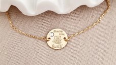 Bratara Pentru tine buni - Argint 925 placat cu Aur Galben 18K si Cristal Swarovski - cu lantisor