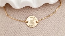 Bratara Pentru tine buni - Argint 925 placat cu Aur Galben 18K si Cristal Swarovski - cu lantisor