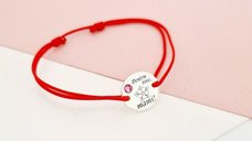 Bratara \ Pentru tine mami\ - Argint 925 si Cristal Swarovski - Snur reglabil, diverse culori