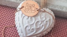Bratara personalizata 3 surori / prietene - Argint 925 placat cu Aur roz 18K