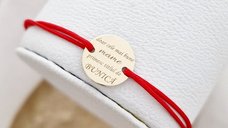 Bratara personalizata Bunica - Aur Galben 9K cu snur ajustabil