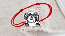 Bratara personalizata - Caine rasa Shih Tzu - Argint 925 - snur reglabil diverse culori