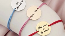 Bratara personalizata cu banut 15 mm si snur reglabil - Otel Inoxidabil 316L