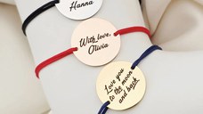 Bratara personalizata cu banut 18 mm si snur reglabil - Otel Inoxidabil 316L