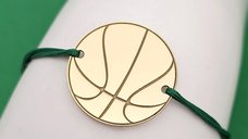 Bratara personalizata cu minge de baschet - Argint 925 placat cu Aur Galben 18K