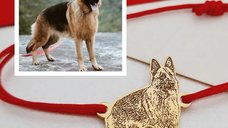 Bratara personalizata cu poza - Argint 925 placat cu Aur Galben 18K - Snur reglabil in diverse culori
