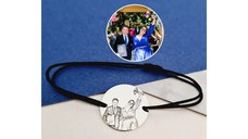 Bratara personalizata cu poza - Emotii surprinse - Banut 19 mm - Argint 925 - Snur reglabil, diverse culori