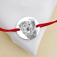 Bratara personalizata cu poza - Mereu aproape - Banut 15 mm - Argint 925 - Snur reglabil - 1