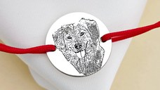 Bratara personalizata cu poza - Mereu aproape - Banut 15 mm - Argint 925 - Snur reglabil