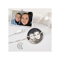 Bratara personalizata cu poza - Mereu aproape - Model fotogravura relief - Argint 925 - 1