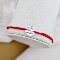 Bratara personalizata - Dragoste de sora - Banut de 10 mm - Argint 925 - Snur reglabil - 1