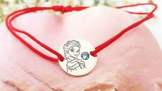 Bratara personalizata Elsa - Argint 925 cu cristal Swarovski - snur reglabil