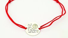 Bratara personalizata Love You to the Moon and Back - Argint 925 cu snur rosu